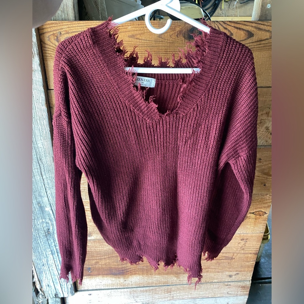 🪴2for10 Zenana Burgundy Sweater🪴